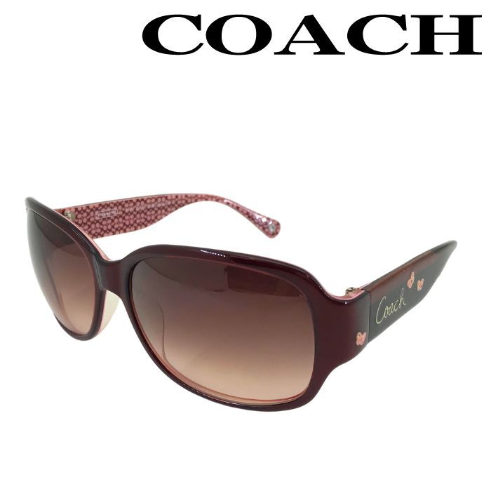 【中古】COACH サングラス コーチ 【非常に良い】メンズ&レディース UVカット グラデーションワインレッド r-co-s-0563-01 ブランド拍卖