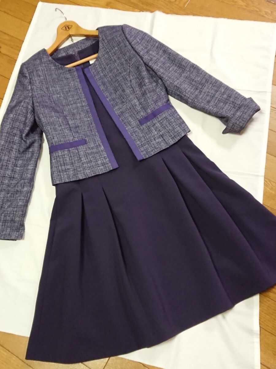 ◎EMMAJAMES◆紫◆ジャケット&ワンピース◆アンサンブル◆Lサイズ◆美品◆ラブリークイーン◆フォーマル拍卖