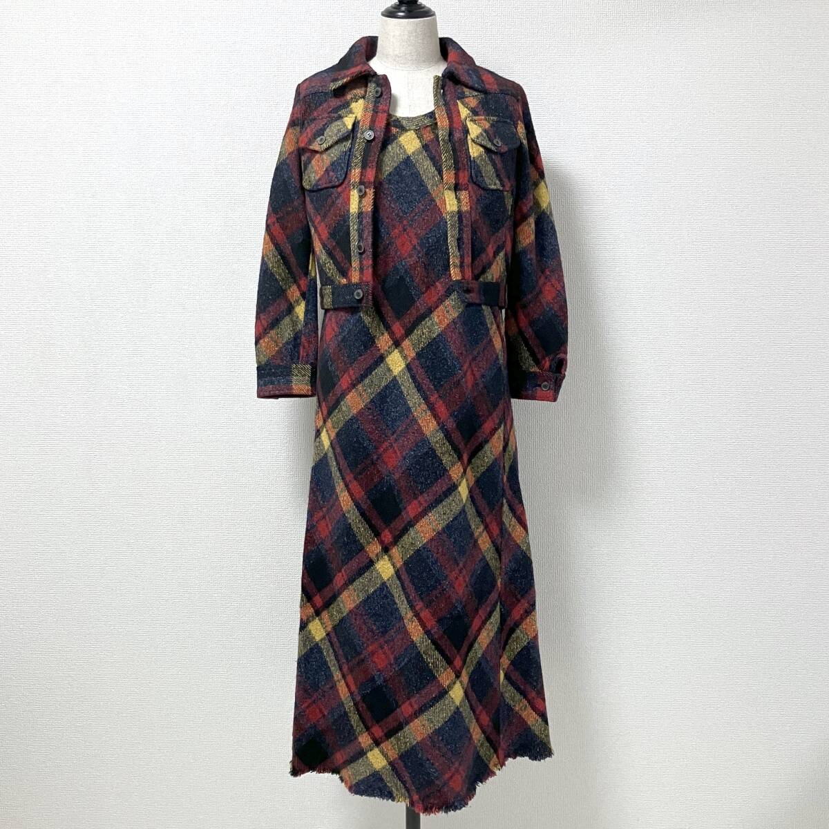 AD1993 COMME des GARCONS アンサンブル ジャケット ノースリーブ ワンピース チェック コムデギャルソン 90s VINTAGE archive 4070459拍卖