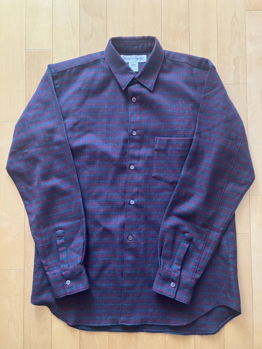 【COMME des GARONS SHIRT】チェック柄ウールシャツ(W15097)拍卖