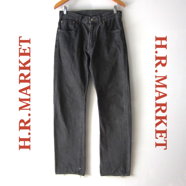 美品 H.R.MARKET/ハリウッドランチマーケット★ ダメージ加工 カラーデニム グレー 32拍卖