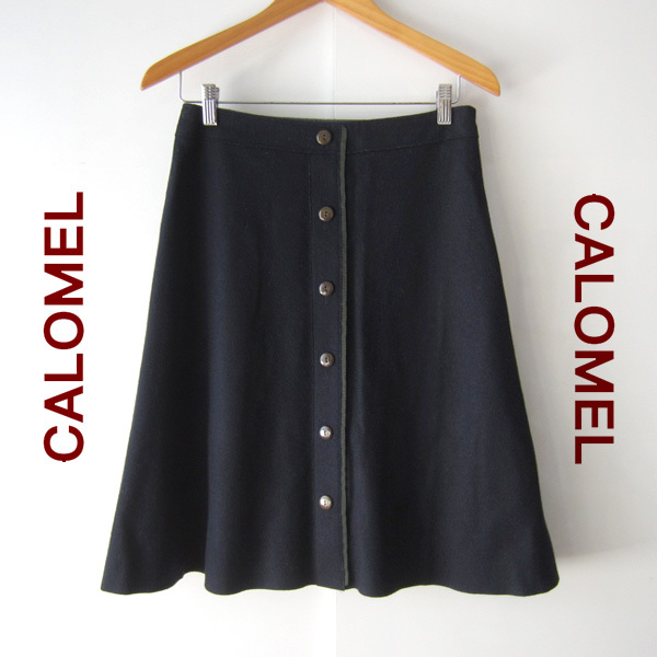 美品 CALOMEL/カロメル★ ウール ひざ丈スカート拍卖