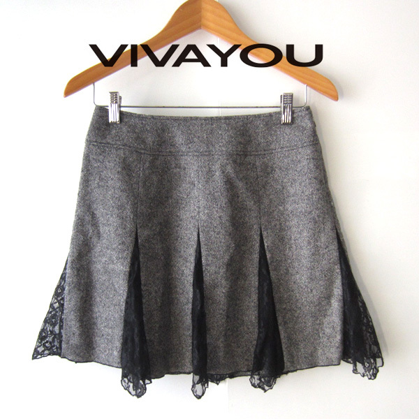 美品 VIVA YOU/ビバユー★ レース切替 ミニスカート拍卖