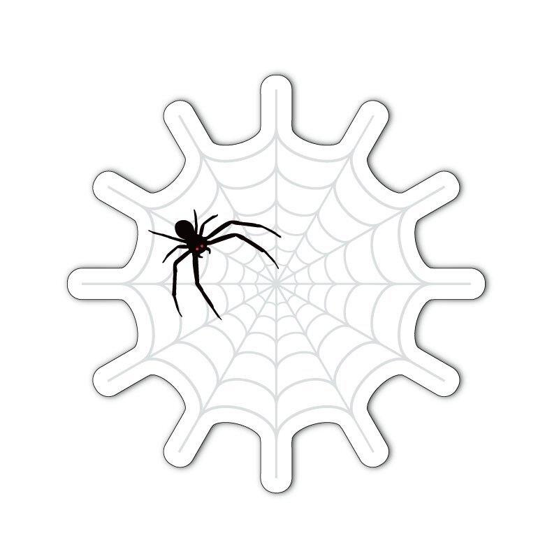 (透明) スパイダーステッカー ホワイト 10cm 大 蜘蛛 クモ 巣 ハロウィン だまし絵 おもしろ ドッキリ拍卖