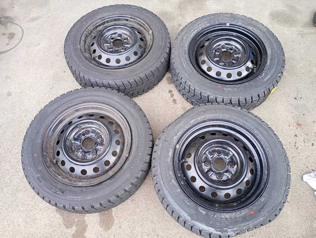 〇 メーカー不明 スチールホイールタイヤ4本セット 14×5.5J 未確認中古品 /社外 /175/65R14 /4穴拍卖