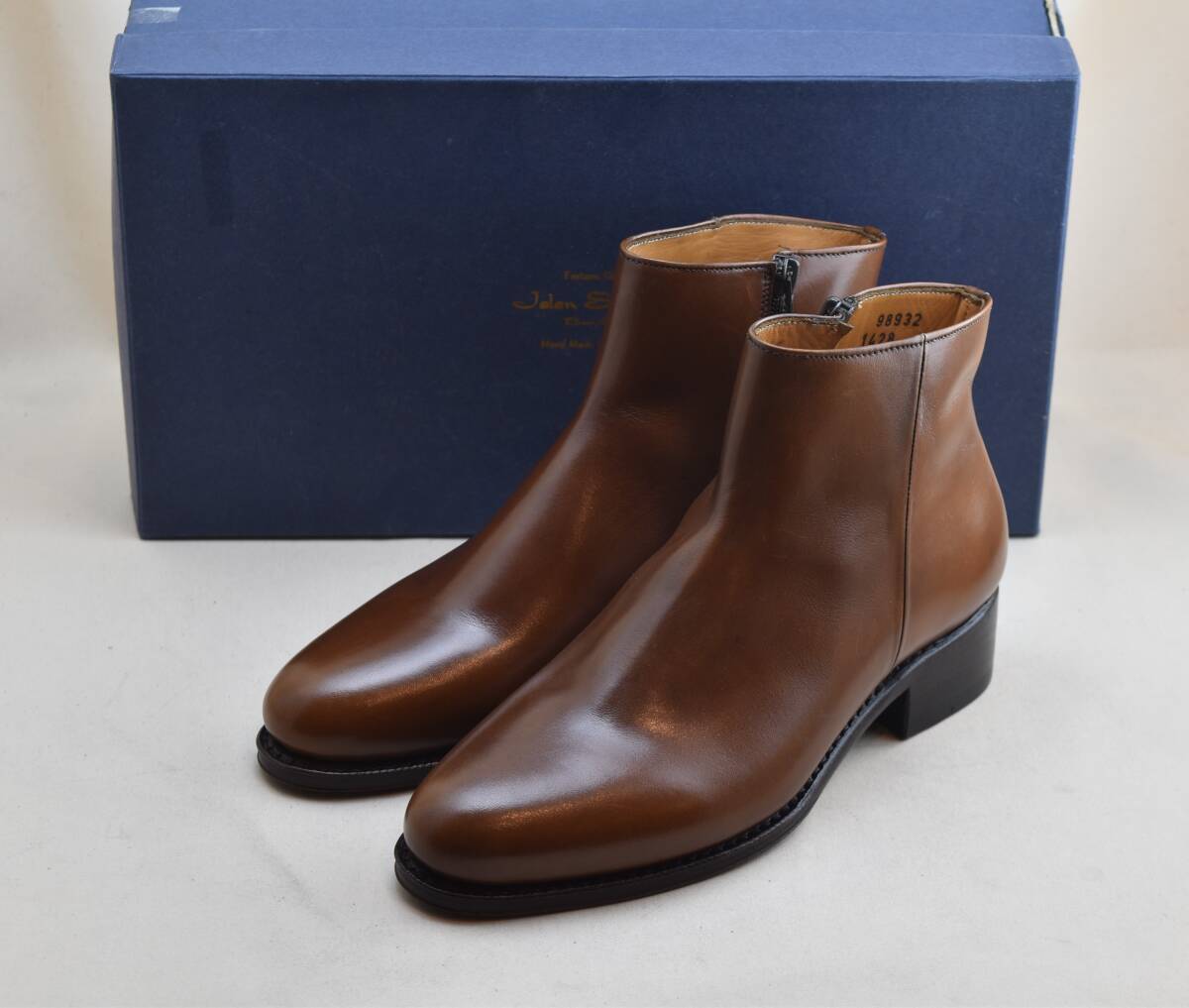 JALAN SRIWIJAYA ジャランスリワヤ UK3.5 グッドイヤー式 レディース ジップショートーブーツ 茶カーフ 98932 22.5-23cm相当 未使用品拍卖