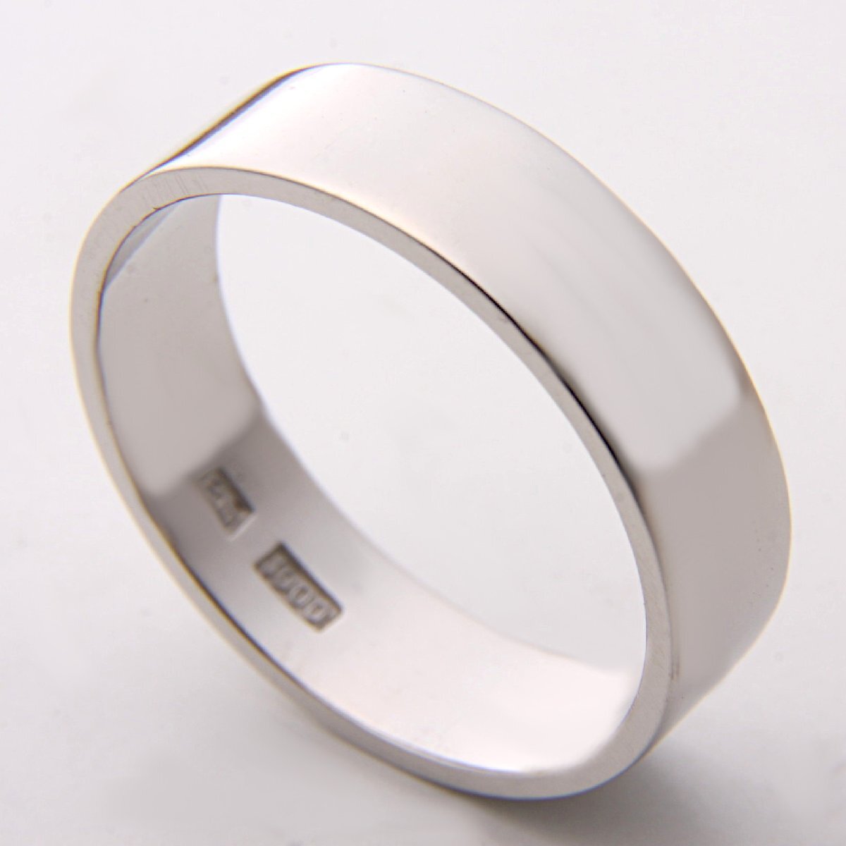 ★☆希少!Pm1000プラチナリング幅広平打指輪14号!MJ-2519拍卖