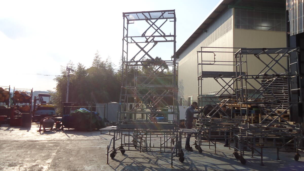 油谷 №5294 高所作業 4M 高場作業台 ローリングタワー 昇降作業台 キャスター スライドタワー 昇降機 昇降台 スカイマスター 足場 中古拍卖