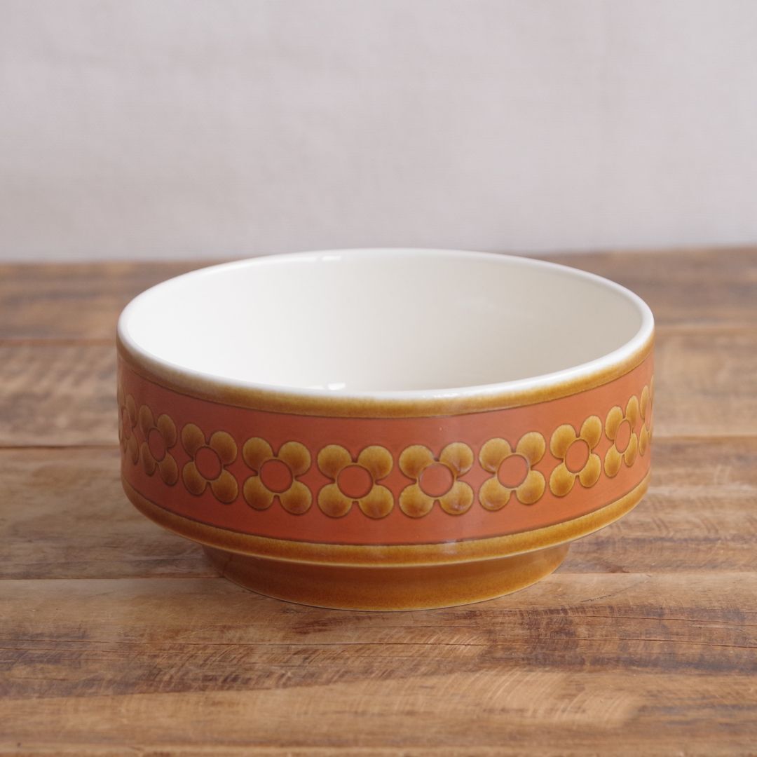 ホーンジー サフロン サフラン シリアルボウル スープボウル 小鉢 13cm ヴィンテージ 食器 花柄 レトロモダン #250112-1,2 HORNSEA Saffron拍卖