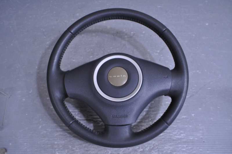 ラパン 10th 後期(HE22S) 純正 破損無 取付OK 動作保証 ハンドル ステアリングホイール レザー k088293拍卖