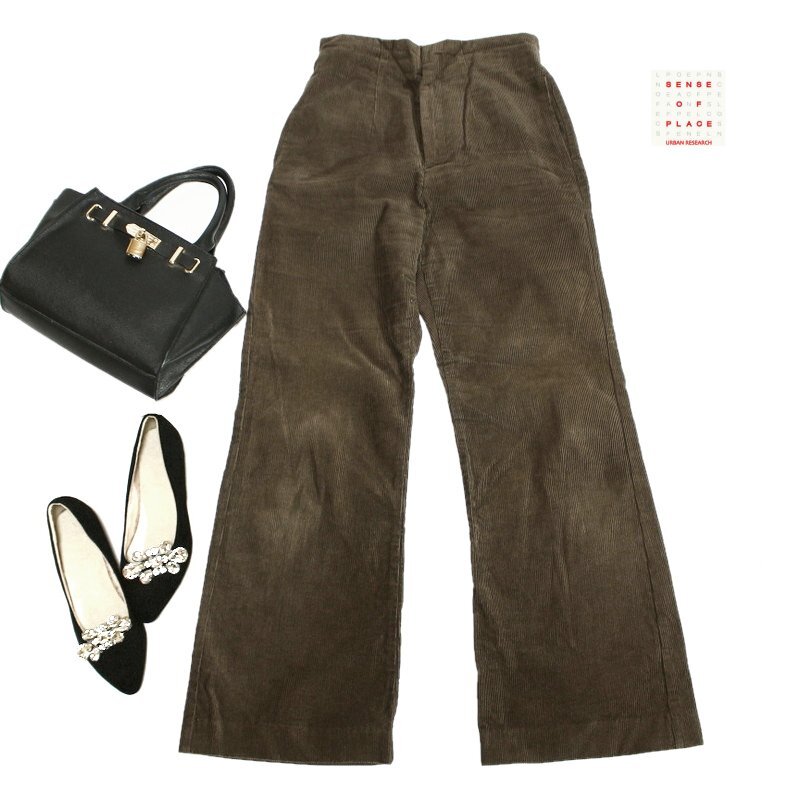 厚手 SENSE OF PLACE センスオブプレイス URBAN RESEARCH アーバンリサーチ 秋 冬 あったか コーデュロイパンツ M 9号 ブラウン拍卖