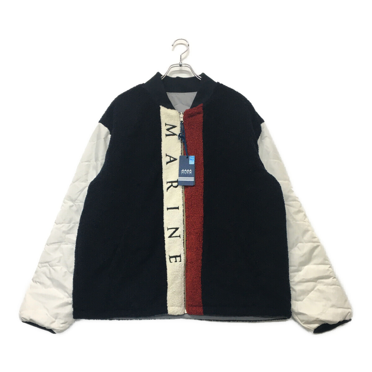 coco 未使用品【値下げ】 ムータマリン muta MARINE メンズ フルジップアウター 7(XL) ネイビー 紺 リバーシブルボアブルゾン 106680拍卖
