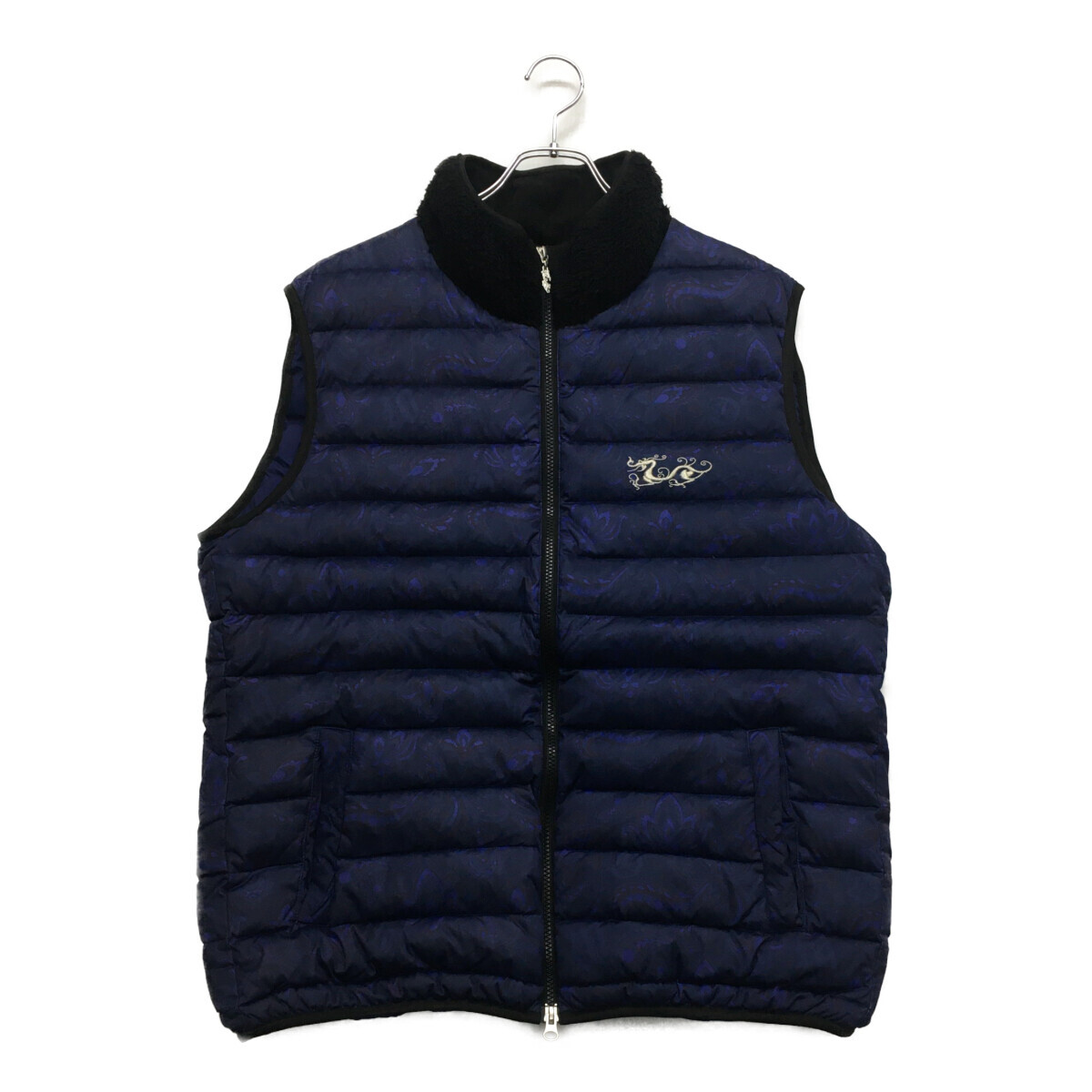 coco 中古【値下げ】 ダンスウィズドラゴン DANCE WITH DRAGON メンズ ダウンベスト 5(XXL) 紫 ダウン入り ペイズリー柄 107442拍卖