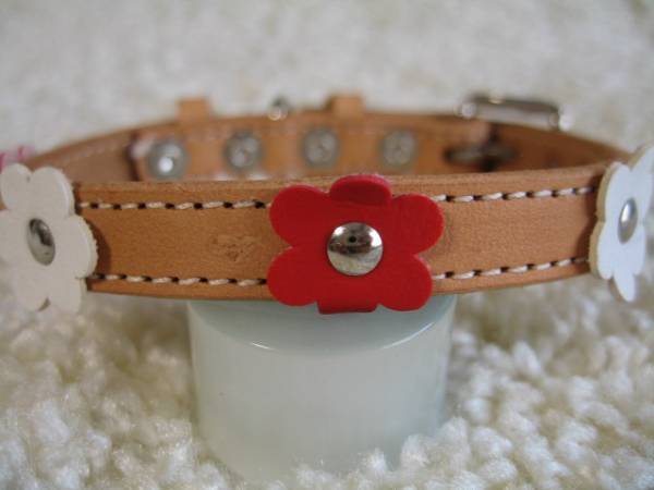 ★同梱お得★♯12Mー№1・フラワー首輪・レッド♪拍卖
