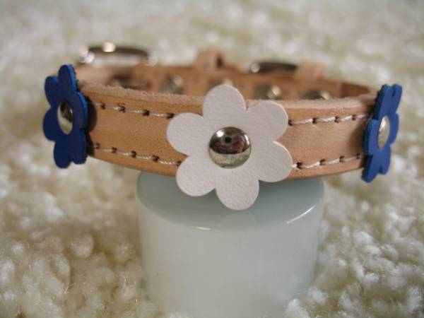★同梱お得★♯12Sー№53・フラワー首輪・ブルー♪拍卖