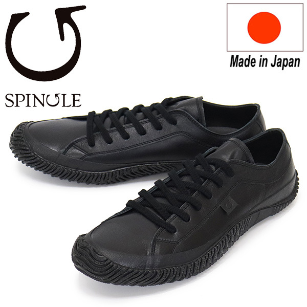 SPINGLE (スピングル) SP-110 カンガルーレザースニーカー 日本製 145 Black/Black SP027M-25.5cm拍卖