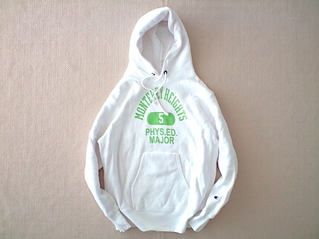 即決 復刻 青タグ XLサイズ Champion REVERSE WEAVE プルオーバー パーカー 白 MONTEREY HEIGHTS カプセル モントレー 4段染み込み拍卖