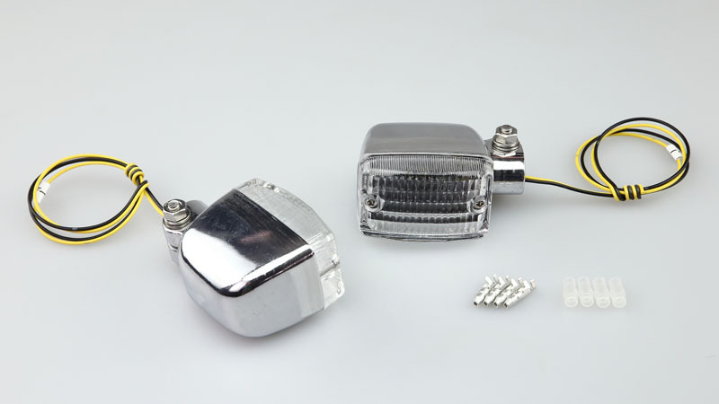 汎用 #470角ウインカー(アース付/シルバー×クリア)×2個セット_キジマ拍卖