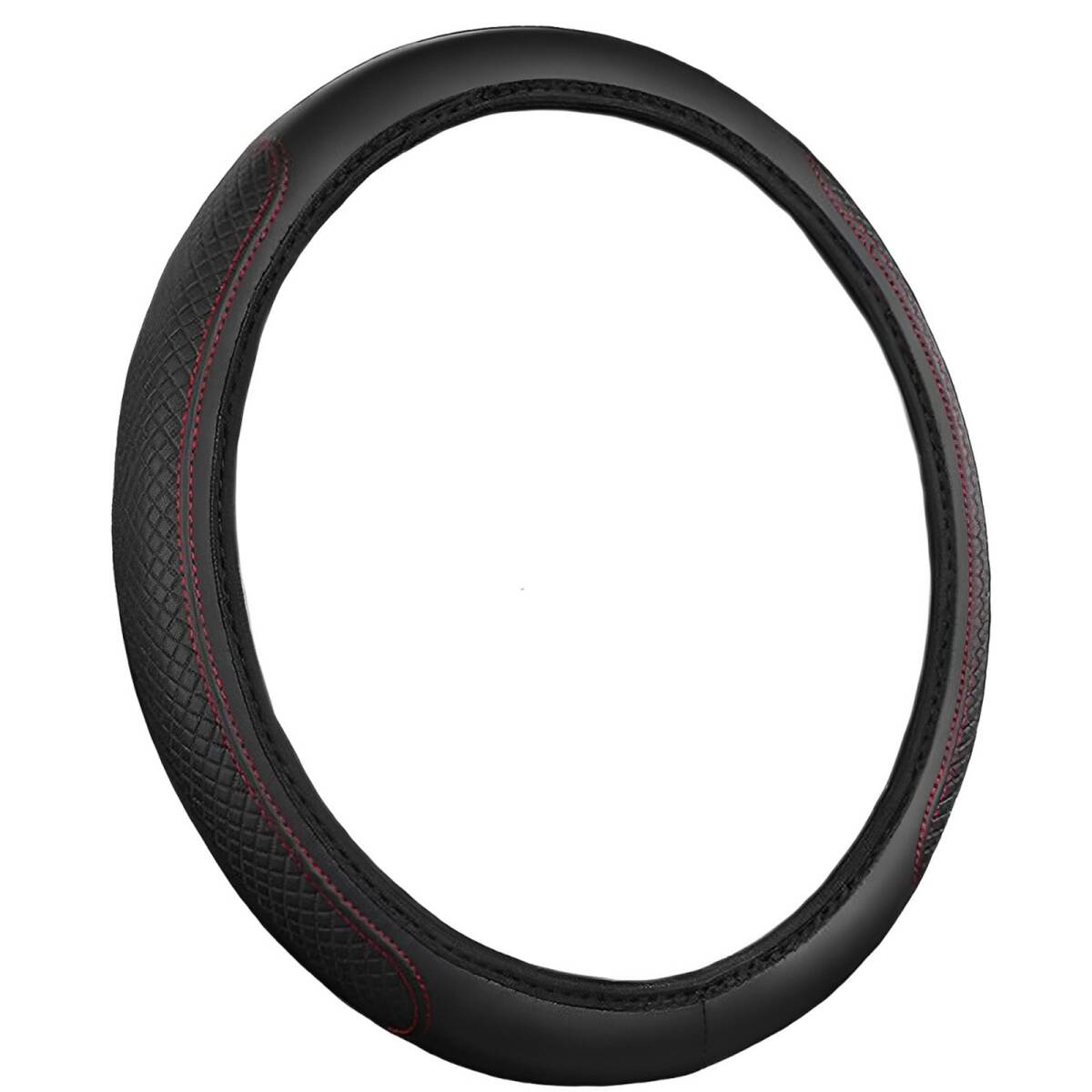 【未使用品】ハンドルカバー ステアリングカバー 車 アクセサリー ドライブ 滑り止め ステアリング グリップ カバー ブラック×レッド拍卖