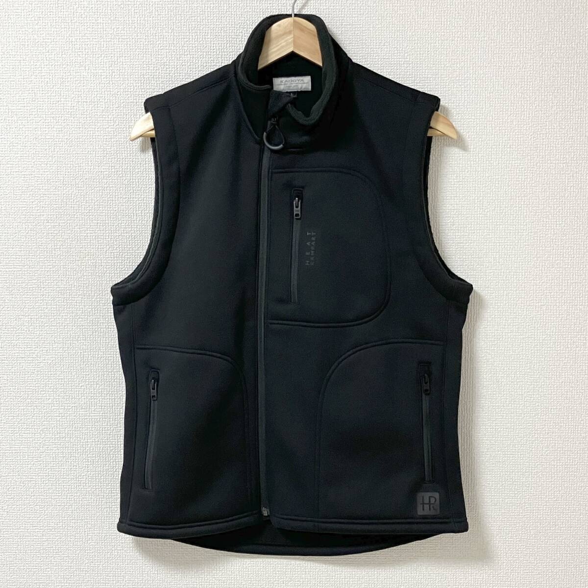 KADOYA HRT5 VEST 裏フリース インナーベスト ブラック 黒 Lサイズ カドヤ 防寒 防風 バイク ツーリング ジャケット ブルゾン 5010080拍卖