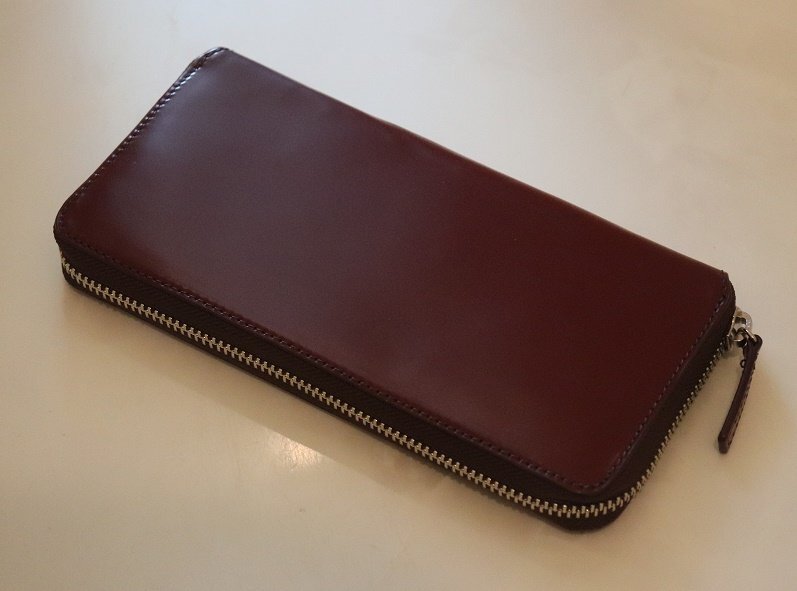 PRAREプレリー新品メンズコードバンラウンドジップ長財布 馬革 茶Prairie拍卖