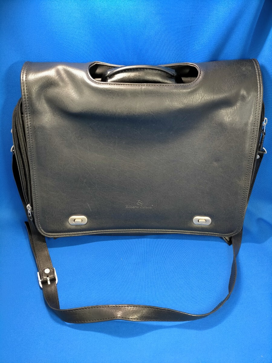 ビジネスバッグ ROBERTO CAVALLO ロベルトカヴァロ ショルダーバッグ ブラック レザー・拍卖