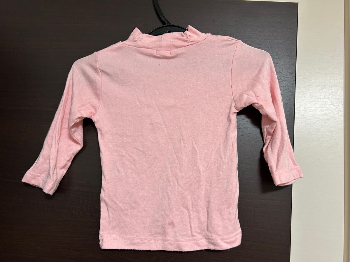 長袖Tシャツ、ロンT、ハイネック/ピンク/ワンピースやジャンパースカートと合わせても/サイズ80拍卖
