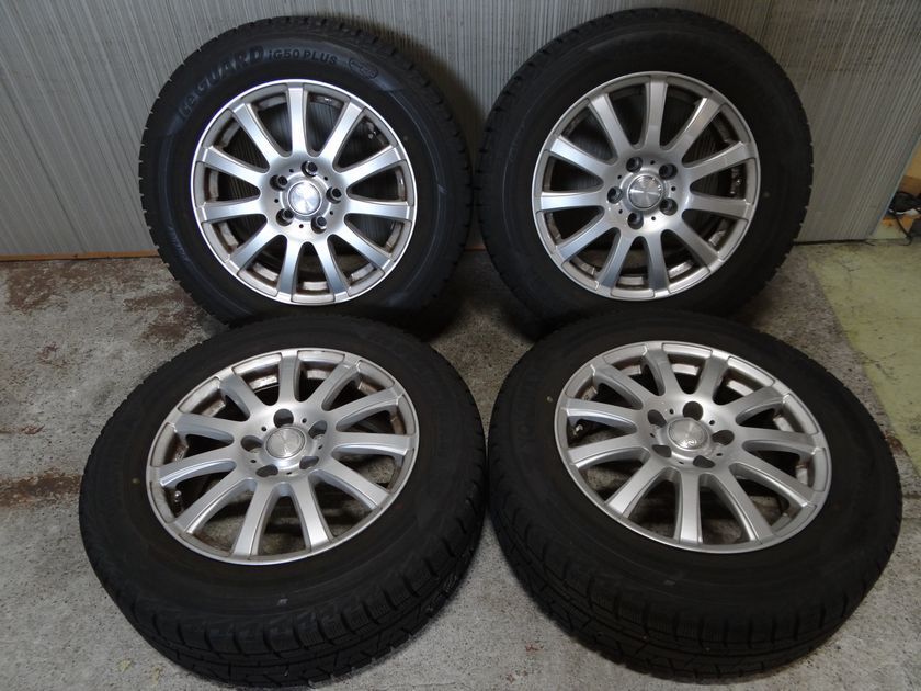 ★215/60R16 18y YOKOHAMA IG50 PLUS ティラードα 16-6.5J +38 5/114.3 平座ナット対応 トヨタ純正ナット用 中古品★F拍卖