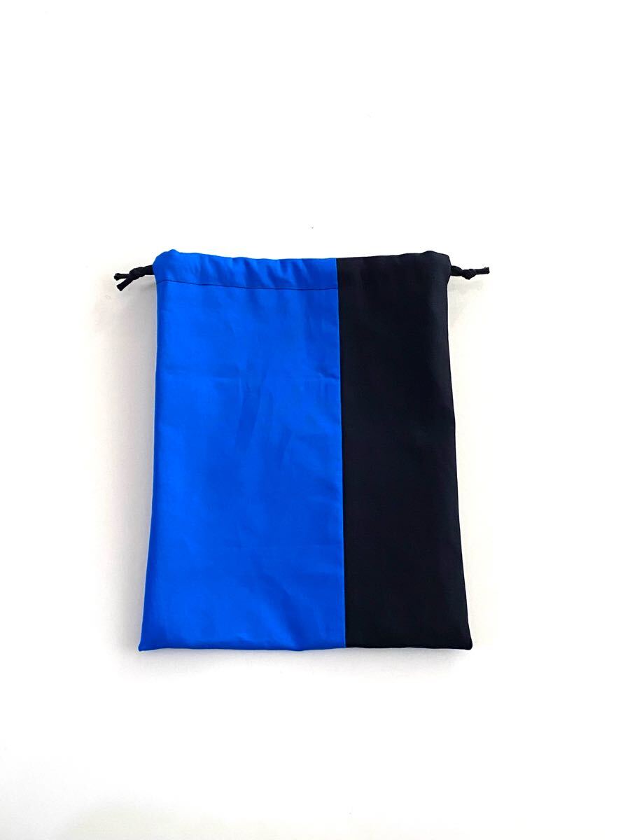 ハンドメイド★給食袋 巾着袋 黒青グレー(776)拍卖