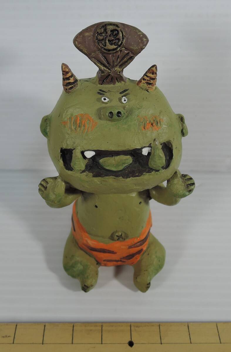 ☆G08■セトクラフト 2010 風水 鬼っ子 喜助 緑■「笑う門には福が来るのだ!」安らぎと健康運/西 SETO CRAFT/鬼置物拍卖