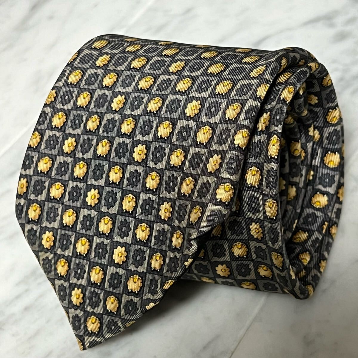 770円~ Ferragamo ネクタイ ブロックチェック柄 ひつじ グレー (GB3)拍卖