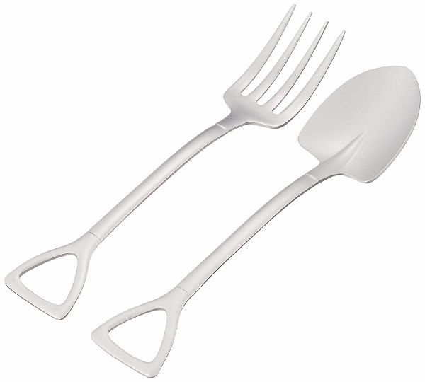 「bx4-a2」 スコップ型 シャベルスプーン フォーク スモールサイズ ステンレス 鏡面仕上げ 2本セット拍卖