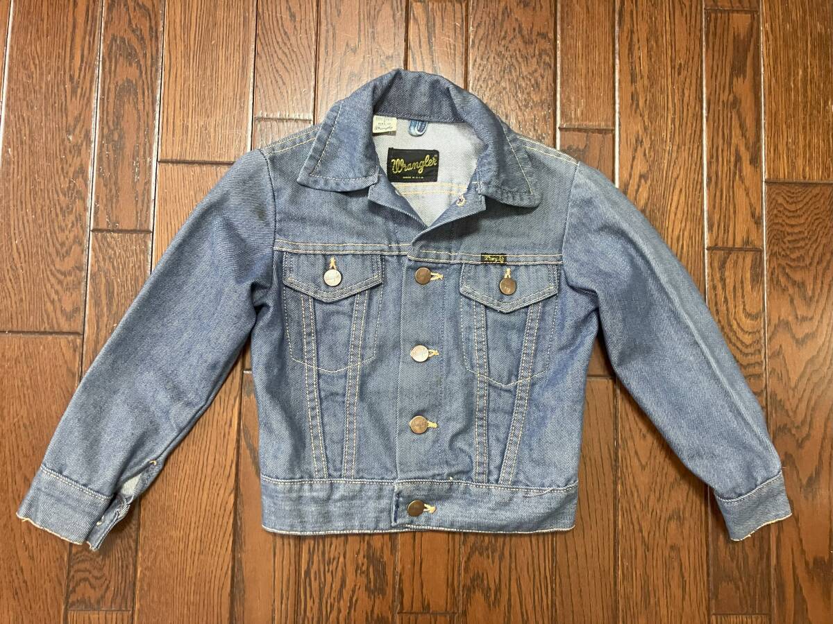 USA製 ラングラー Wrangler ビンテージ キッズ ジージャン 8 デニム トラッカー ジャケット 子供用 子供服 アメリカ製拍卖
