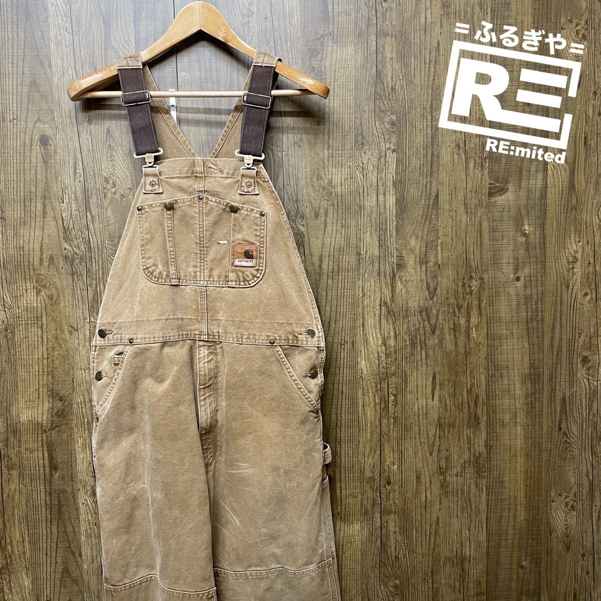 36×32 CARHARTT カーハート オーバーオール ダック 4911 ブラウン拍卖
