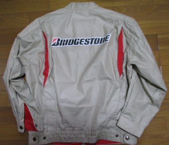 BRIDGESTONE オールド ジャケット Lサイズ ブリジストン 企業 ロゴ カーキ色 作業着 拍卖