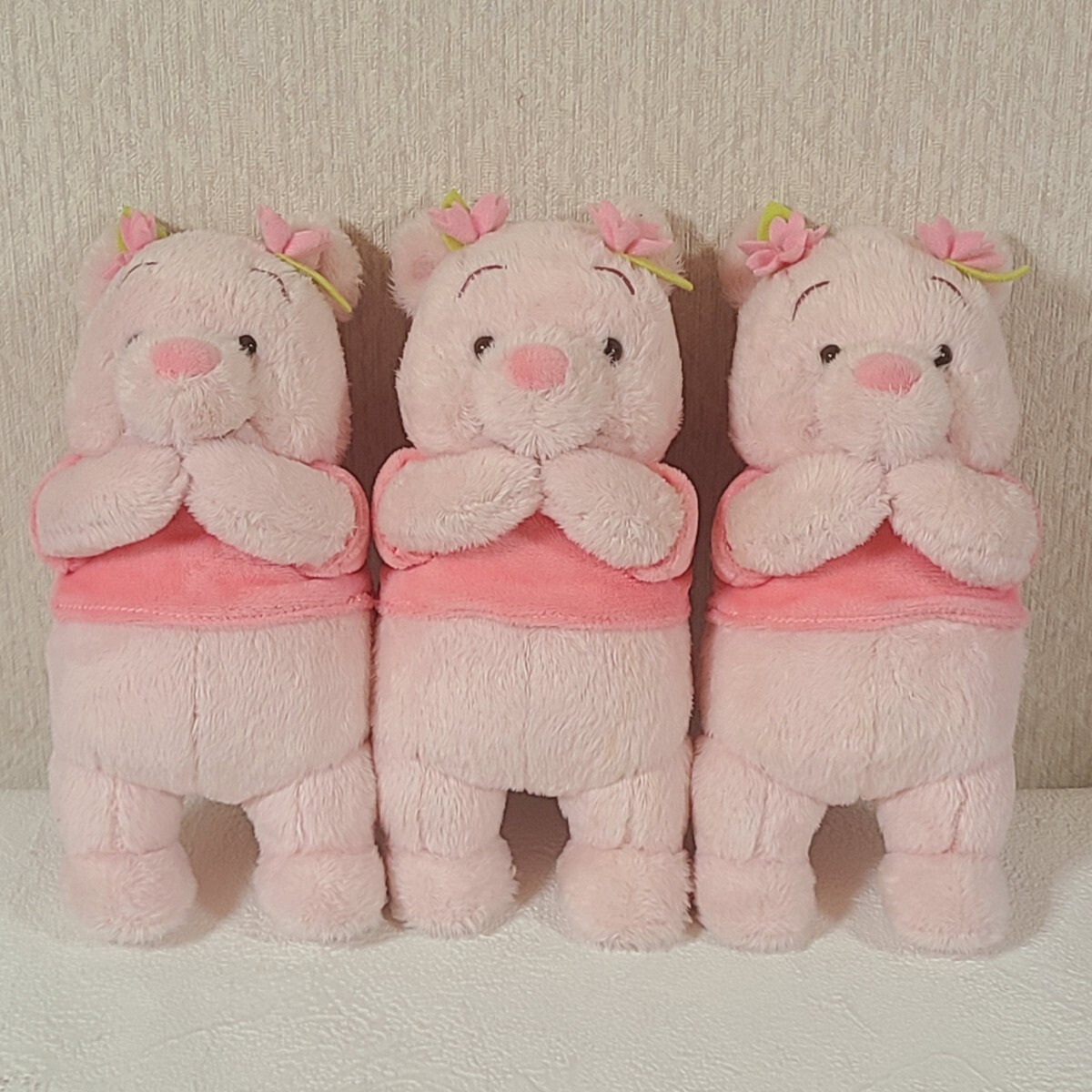 ★ぬいぐるみ ディズニーストア くまのプーさん Sakura 桜 約20cm 3体 まとめて★拍卖
