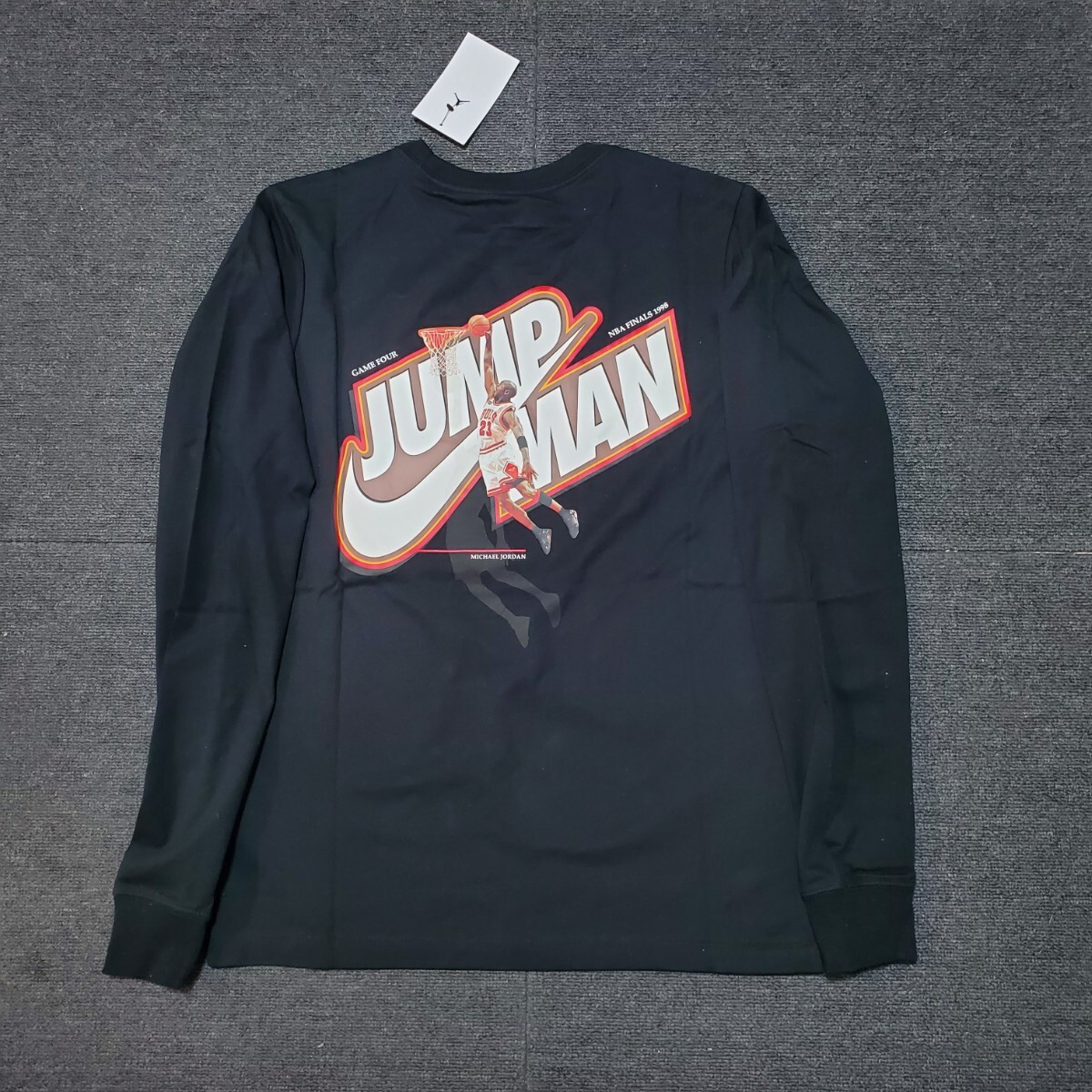 新品正規品 ジョーダン Jump man Jordan ロングスリーブ Game 4 綿シャツ 長袖 ブラック M拍卖