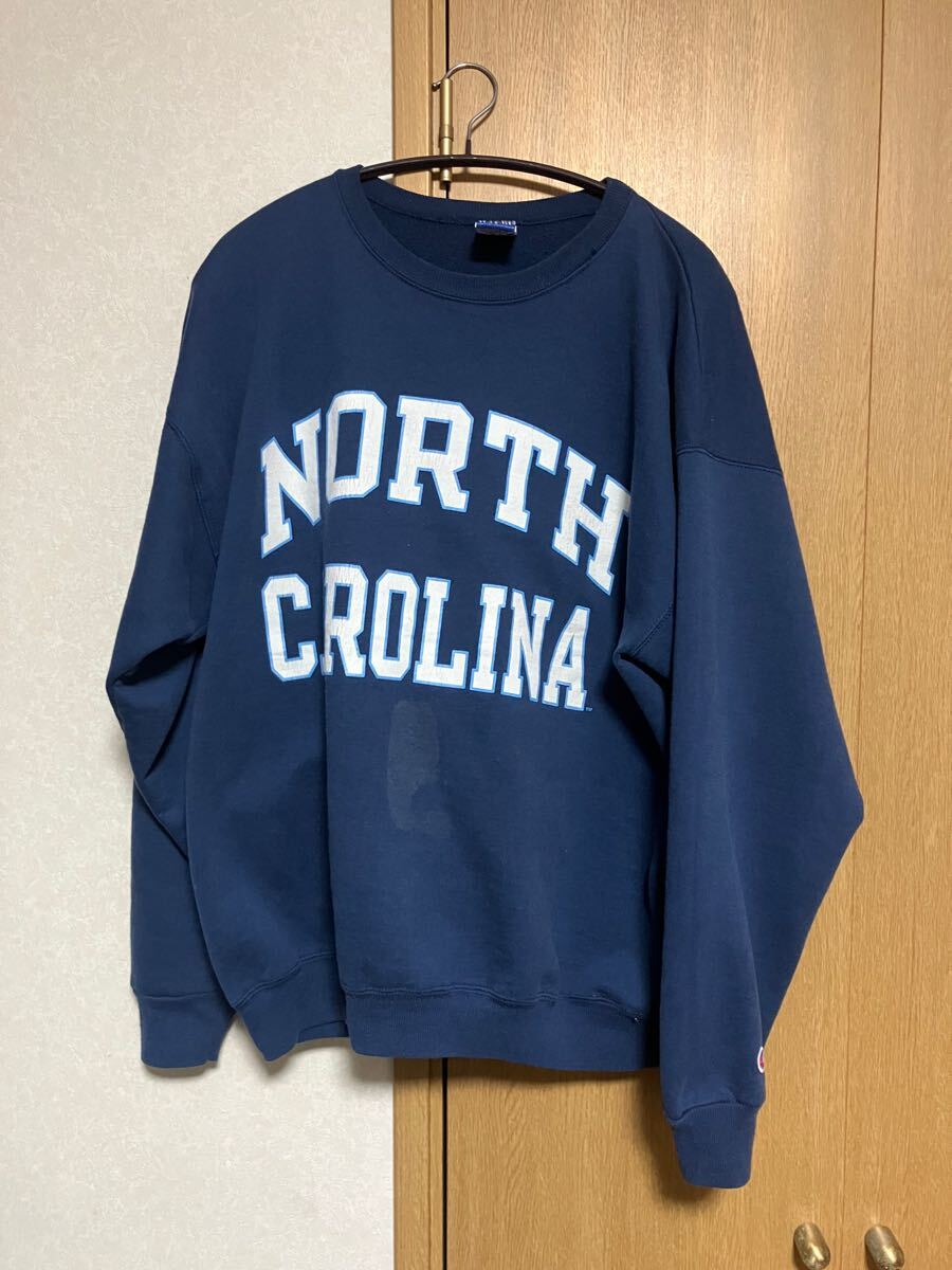 Champion north carolina トレーナー ネイビー スウェット L拍卖