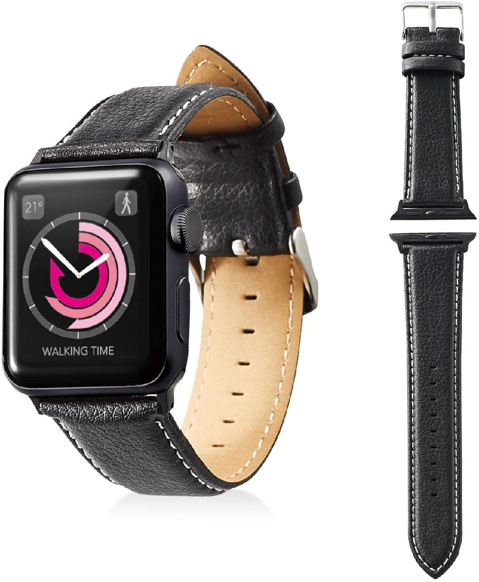 エレコム Apple Watch バンド 38mm ソフトレザー ラウンドボートタイプ ブラック AW-38BDLRBBK拍卖