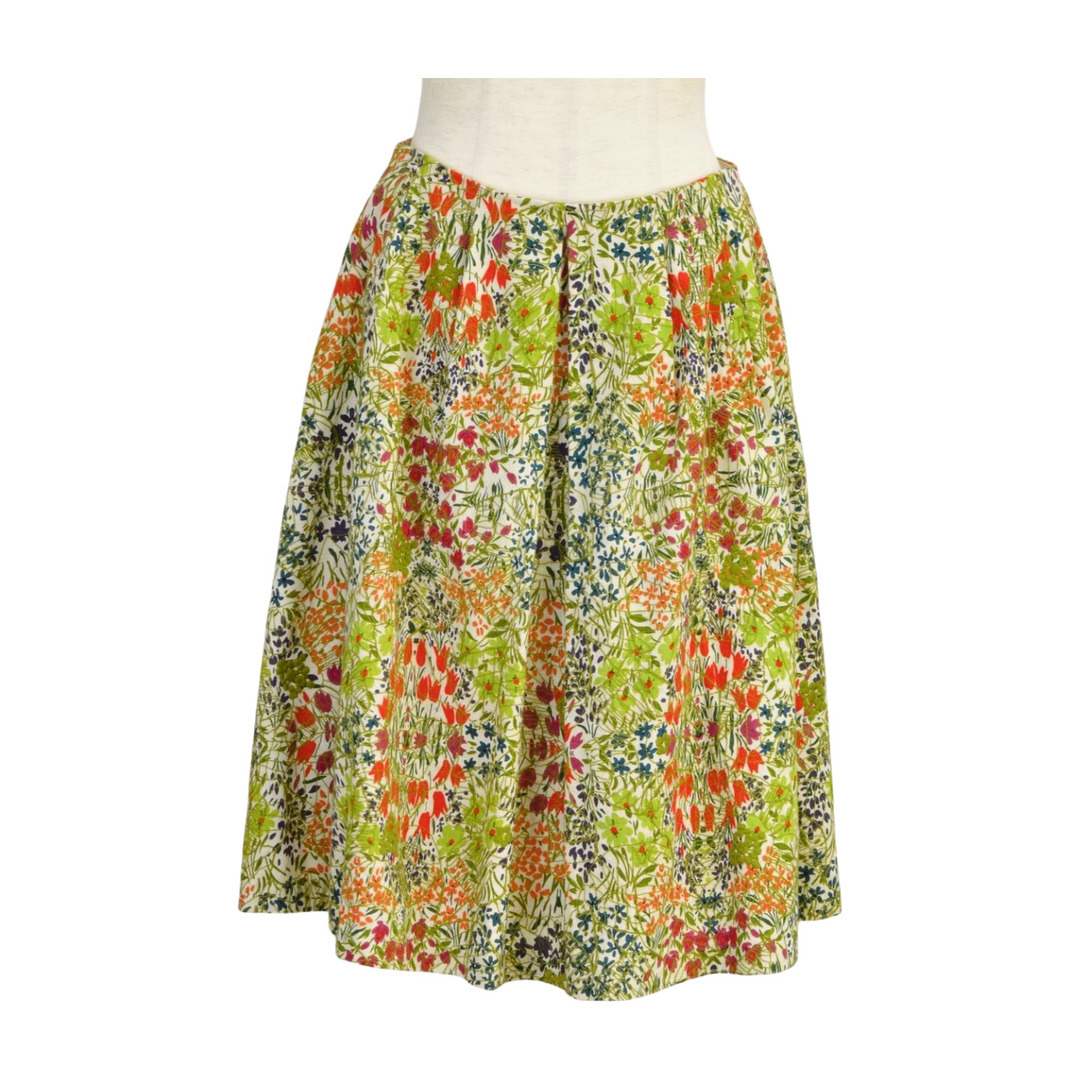 シビラ Sybilla スカート ひざ丈 花柄 葉 刺しゅう サイズ L ベージュ / マルチカラー レディース F-M13451拍卖