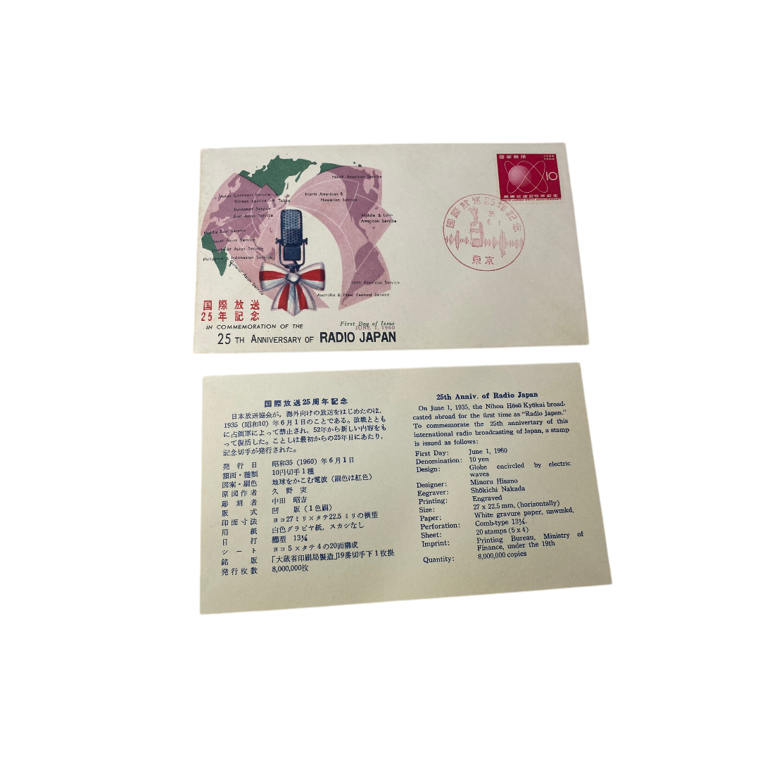 FDC 国際放送25年記念 1960年6月1日 初日カバー cc216拍卖