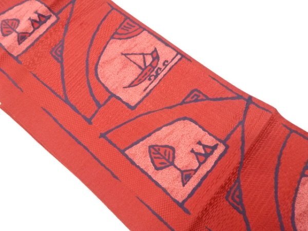 ys7272054; 本場筑前博多 船に樹木模様織り出し名古屋帯【着】拍卖