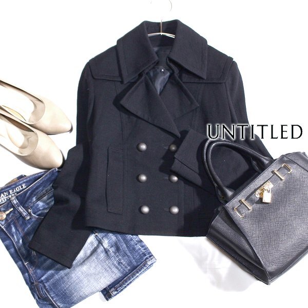 美品 UNTITLED アンタイトル 大人可愛い ウール ジャケット 0号 XS 秋 冬 25B01拍卖