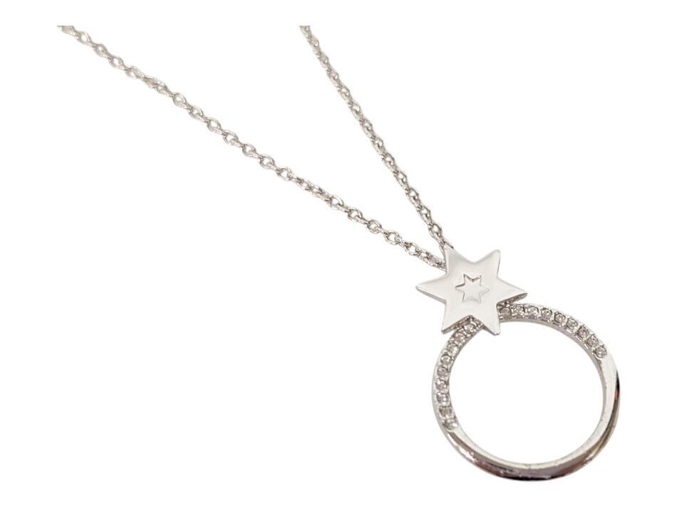 スワロフスキー ネックレス サークル スター 星 ペンダント ラインストーン シルバー レディース AWAROVSKI 【中古】拍卖