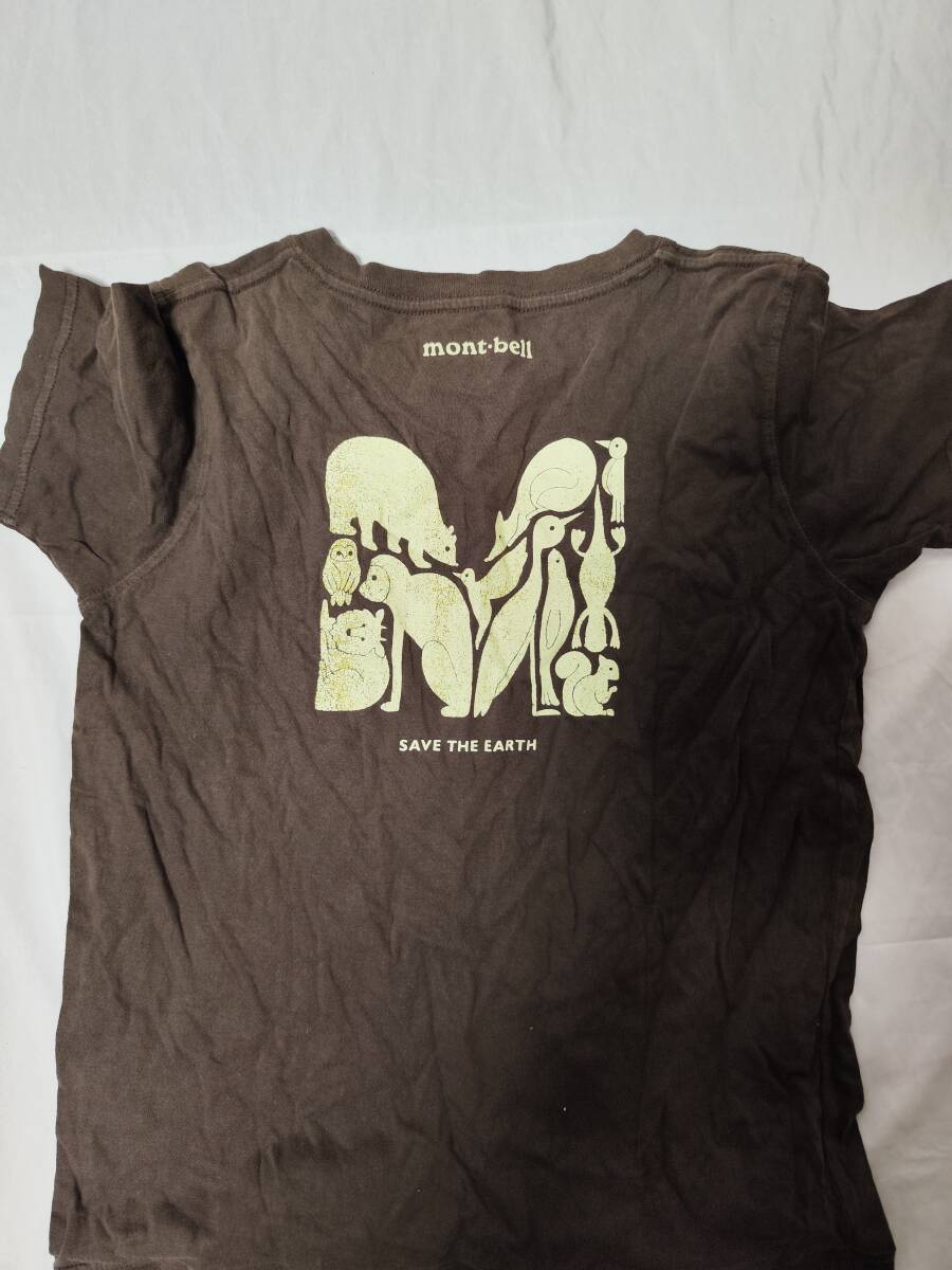 mont-bell Tシャツ 半袖 トップス ブラウン キッズ 140拍卖