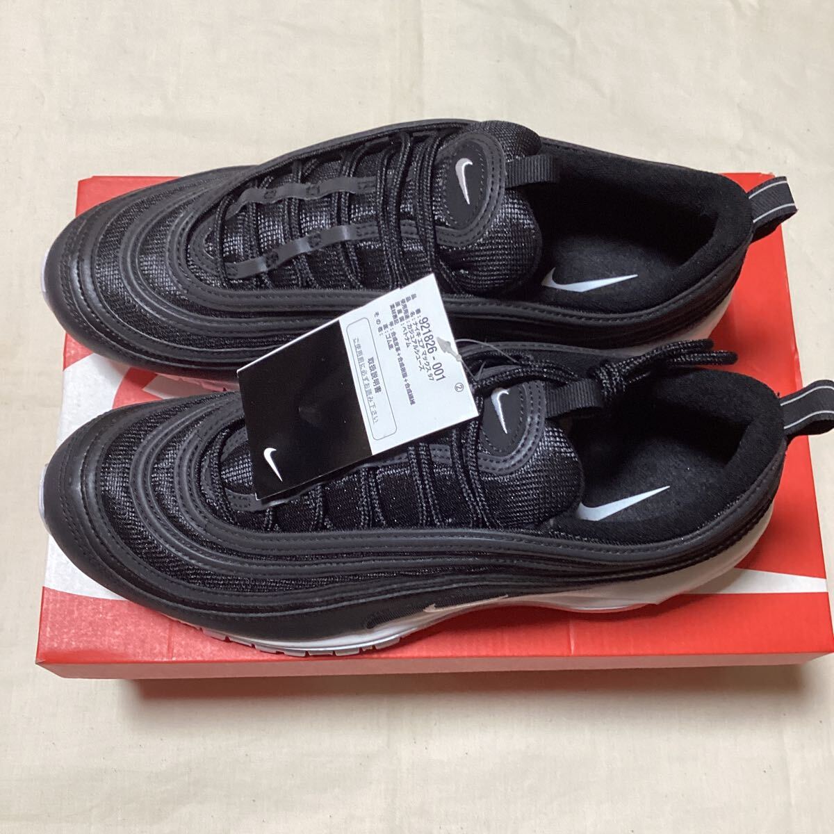 送料無料 新品未使用 ナイキ エアマックス97 メンズ 28cm ブラック/ホワイト/ NIKE AIR MAX スニーカー ブラック拍卖