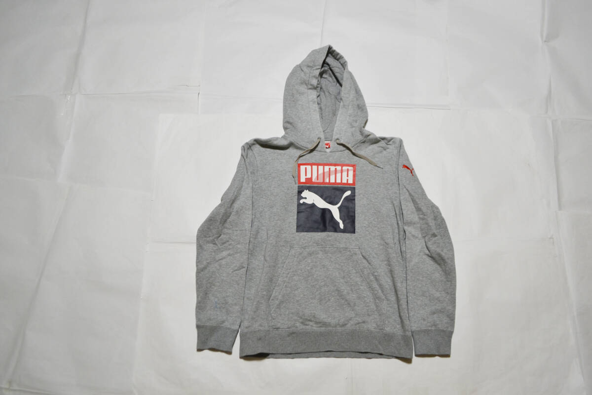 190 PUMA プーマ スウェットパーカー フーディ グレー XSサイズ拍卖