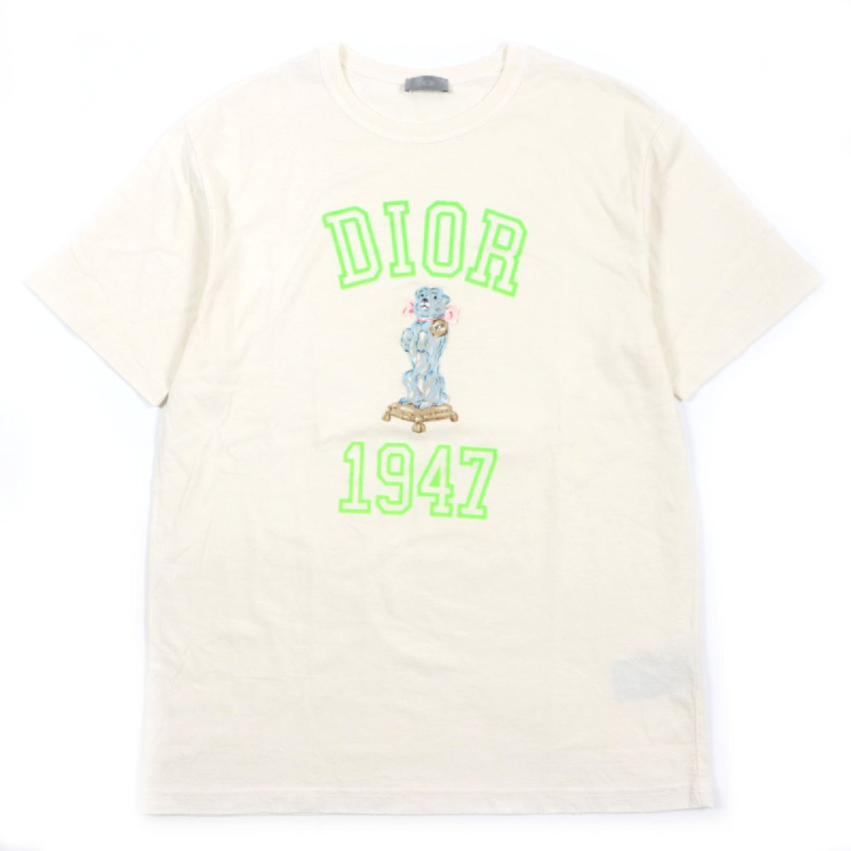 極美品▼DIOR ディオール オム 24SS 483J635A0817 Bobby ロゴ ダメージ加工 リラックスフィット ショートスリーブ 半袖Tシャツ M 正規品拍卖