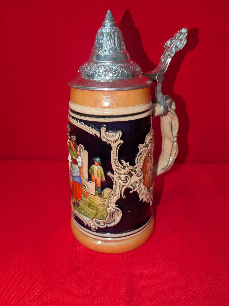 ★☆伝統的な西ドイツ製のビアマグ ヴィンテージビールジョッキ 「Bier Lied und Lied」 (60)☆★拍卖