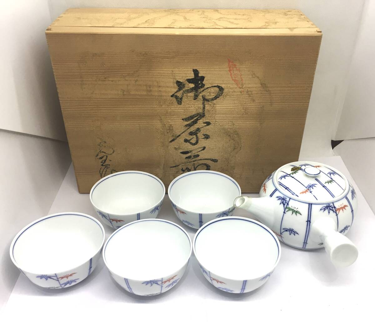 有田焼 茶器揃 急須 & 湯呑 5客 セット 竹柄 和食器拍卖